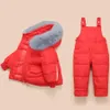 Enfants hiver doudoune combinaison 2 pièces enfants enfant en bas âge fille garçon vêtements manteau pantalon costume chaud parka bébé salopette vêtements ensembles 240115