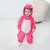 Kigurumis Mooie Dinosaurus Baby Meisjes Kleding Romper Zachte Warme Winter Baby Onesie Bodysuit Cosplay Kostuum Capuchon Rits 240116