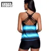 Wear Tank Heart Gradient Biquini Plus Size Swimwear Women Tankini Top Two Piece Baddräkt med Shorts Badpak Swim Bathing Suit Bikinis