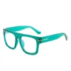 Ny stor ram Fashion Anti Blue Light Flat Mirror Trend Simple T-formade bärglasögon för män och kvinnor