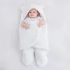 Baby Sleeping Bag Ultra-Soft Fluffy Fleece Född filt Infant Boys Girls Clothes Sleeping Nursery Wrap Swaddle 3 6 M 240116