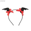 Headbands Halloween Hair Hoop Bat Wing Headband Evil Horn Hairband Performance Headdress Cosplay Costume Dance Party Decor Q5WE YQ240116