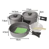 Cookware Sets Camping Set Aluminum Alloy Outdoor Tableware Frying Pan And Pots Picnic Travel Equipment