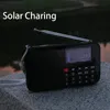 Radio Solar Portable FM Pocket Radiohögtalare Musikspelare med ficklampan Sleep Timer Support TF Card