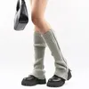 Women Socks Women's Zipper Leg Warmer Lolita Långt stickat varmt fotomslag Punk Ankel Kne High Autumn Winter JK Boot Cuff