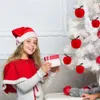 Nouvelles bannières banderoles confettis 6 pièces 12 pièces pommes de Noël ornement arbre de Noël décorations suspendues pendentifs boule de mousse rouge pour la décoration de fête de vacances de Noël