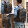 Rucksack Hohe Qualität Vintage Braun Top Grain Echtes Crazy Horse Leder A4 14'' Laptop Frauen Männer Rindsleder Reisetasche M6588