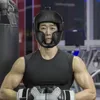 خوذة ملاكمة كاملة المغطاة بالملاكمة Muay Thai Pu التدريب الجلدي المتزايد ملاكمة المعدات الصالة الرياضية Taekwondo Head Guard 240115