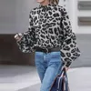 Модная повседневная рубашка с леопардовым принтом больших размеров для женщин, осень 2023, элегантная блузка большого размера, большая корейская женская одежда, топы Y2K 240116