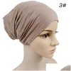 Foulards Femmes Modal Cap Couleur Pure Lady Mode Élasticité Mercerisation Base Caps Musulman Court Hijab 2 82Kc J2 Drop Livraison Dhlr1