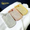 Iced Out Jewelry Hip Hop GRA Certified Vvs D Moissanite Pendant Tennis Necklace Dog Tag Pendants