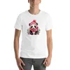 Polos pour hommes Aquarelle Panda de Noël avec chapeau du Père Noël Peinture numérique Motif de répétition T-shirt T-shirts drôles Vêtements mignons T-shirts