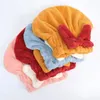 Cute Bowknot Decor Shower Cap Microfiber Dry Hair Towel Bandana Thickened Water Absorbent Drying Hair Cap Q890