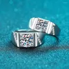 Cluster Ringen 925 Sterling Zilver 1ct 2ct Luxe Moissanite Voor Paar Engagement Wedding Band Mannen Ring Verjaardag Klassieke Sieraden