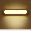 Vägglampa kreativt nordiskt sovrum trä ljus 12W AC110-240V foajéstudiebakgrund LED-spegel