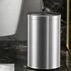 Elegant badrumsskräp i rostfritt stål Trash Can Metal Gold House Container Recycling Botes de Basura Cleaning Tools Y240116