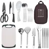 Outdoor Tableware Portable Set Picnic Knives Kitchenware Camping Supplies Equipment Self Driving Travel Kitchen 240116