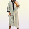 Vêtements ethniques Style Abaya Islam Hommes Robe Robes Musulmanes Djellaba Homme Stripe Imprimer Chemises Robe Arabe Men039s VêtementsEthni5853811