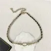 Nieuwe Hoge Kwaliteit Lente/Zomer Chokers Designer C Hanger Kettingen Brief Parel Gouden Ketting Vrouwen sieraden Vrouw lange keten 66