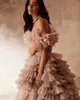 Casual Dresses Fairy Tale Fluffy Tiered High Low Tulle Wedding Gowns Pretty 3D Flower Tutu Bridal Women Maxi Dress To Party