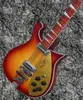 Neck Thru Body 660 12 corde Cherry Sunburst Fire glo Tom Petty chitarra elettrica, tastiera rossa con vernice lucida, rilegatura a scacchiera