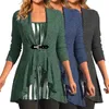 Women's Blouses Irregular Ruffle Shirt Elegant Hem Blouse Two-piece Patchwork Buckle Top Soft Color Matching Ol For Women