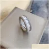 Eheringe Victoria Wieck Luxusschmuck 925 Sterling Silber Princess Cut Weißer Topas Cz Diamant Frauen Hochzeit Verlobungsband Ring Dheik