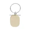 Artisanat promotionnel Party Favor Souvenir Plaine DIY Blanc Hêtre Bois Pendentif Porte-clés Porte-clés Avec Anneau Drop Livraison Dhhcy