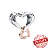 New Arrival Sterling Sier Love You Mom Entwined Infinite Hearts Charm Fit Bracelet For Women Necklace DIY Jewelry