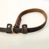 Dog Collars Genuine Leather Leash Slip Collar Lead Rope Strong Heavy Duty Training No Pull For Dogs