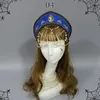 Hair Clips Royal French Tiara Headband Medieval Crown Beads Chain Handmade Lolita Virgin Retro Cosplay Accessorie