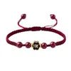 CinnabarチャームブレスレットVermilion Natural Red Rope Bracelet Memaly Cloisonne Twelve Zodiac Buddherig