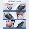 Beard Trimmer Hair Clipper för män allt-i-ett-mens grooming kit trådlöst laddningsbart hårtrimmer näsa trimmer elektrisk rakapparat 240116