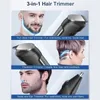 男性用のヒゲトリマーヘアクリッパーオールインワンメンズグルーミングキットコードレス充電式ヘアトリマーノーズトリマーエレクトリックシェーバー240116