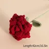 Decorative Flowers 1pc Rose Crochet Flower Ins Hand Woven Wedding Party Room Decor Finished Handmade Artificial Valentine's Day Gift