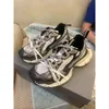 Baskets usées Balencciaga Sneaker Chaussures Triple S Old Track 3XL Paris 3xl Homme Femme Dirty Generation Fashion Design Show Style Effect Runner Shoe 19NU