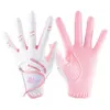 1 Pair Golf Gloves Kids Microfiber Cloth Breathable Anti-Slipping Gloves Blue Pink Left Hand Right Hand S-L 240116