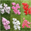 Fleurs de cerisier artificielles à longue tige, branches de Sakura Simation, fleur pour la maison, décoration de fête de mariage, livraison directe Dhs Ship Dhze6