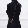 Collana a catena per corpo con perle multistrato alla moda ed esagerata