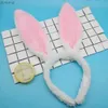 Headbands Cute Easter Adult Kids Cute Rabbit Ear Headband Prop Plush Hairband Dress Costume Bunny Ear Hairband Party Decorations For Home YQ240116