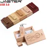 USB Flash Drives Jaster Woode USB 3.0 Flash Drives 128 GB gratis pennkörning 64 GB Memory Stick With Box 32 GB High Speed ​​Business Present USB Stick