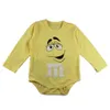 Funnyborn Baby Onesie Bodysuit Новинка Графический M M Candy Face Красочные с длинными рукавами Весенне-Осенняя детская одежда для малышей Комбинезоны 240116