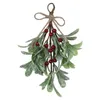 Decorative Flowers Frosted Artificial Mistletoe Fake Sprigs Bunches Stems Festive Durable Christmas Decoration For Home Winter Indoor