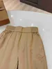 Brand baby pants Embroidered logo Elastic waist kids designer clothes Size 100-150 CM Solid khaki girl boy trousers Jan10