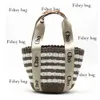Woody Mifuko Big Fashion Designer L Size Raffia Tote Bag Men And Women Handbag Woven Leather Bucket Bags With Letters Summer eather s etters