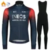 INEOS Grenadier Winter Cycling Jackets długie rękawy Ubranie polarowe spodnie MTB BIB Set Sett Road Bike Sportswear 240116