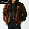 MBBCAR коричневая вельветовая американская куртка A2 винтажная Amekaji бежевая крутая мужская тяжелая вышивка толстое пальто 3112 240115