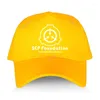 Ball Caps „SCP Foundation Secure zawieraj Logo Protect Fan wiki inspirowane zewnętrzną czapką baseballową letnie czapki modowe