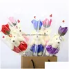 Single Bear Soap Flower Simation Artificial Rose For Valentines Day Party Bouquet Gift Fy2448 Drop Delivery Dhpgr