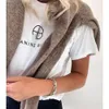 Letter Tees ANINE Cotton Shirts Neck Tops